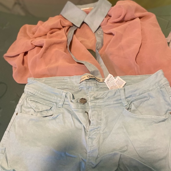 Zara short  with matching fun 2 fun silk shirt - Picture 1 of 6